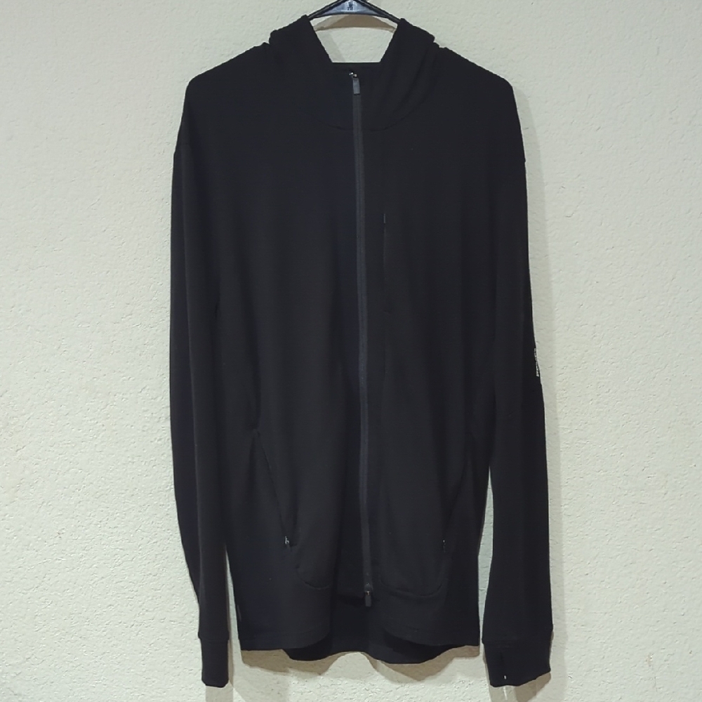 Icebreaker Mens Black Wool Full Zip Hoodie